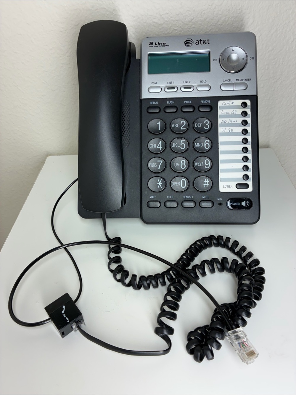 AT&T 2-Line VoIP/Home Office Phone, Black and Gray - no AC power adapter